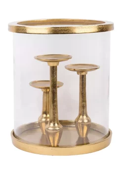 Bazaar Gold Hurricane 3 Pillar Candle Holder