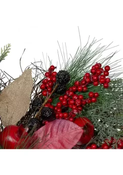 Gordon Companies Autumn Harvest Pine Berry and Pomegranate Wreath 24 inch Unlit -Bazaar stoe Belk 542