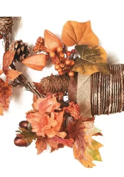 Gordon Companies Brown and Orange Pine Cones Floral Thanksgiving Wreath - 20- inch Unlit -Bazaar stoe Belk 552
