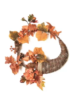 Gordon Companies Brown and Orange Pine Cones Floral Thanksgiving Wreath - 20- inch Unlit -Bazaar stoe Belk 553