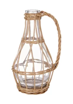 Bazaar Elements Glass Willow Wrapped Bottle