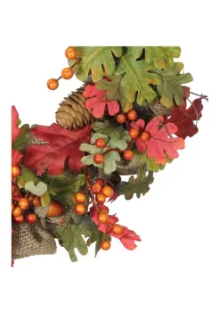 Gordon Companies Autumn Harvest Acorn Berry and Burlap Rustic Thanksgiving Wreath 18- inch -Bazaar stoe Belk 562