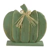 Gordon Companies 14.5 inch Green Wooden Fall Harvest Table Top Pumpkin with Bow -Bazaar stoe Belk 568