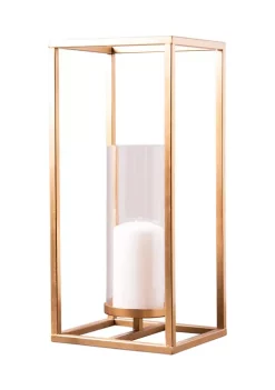 Bazaar 18" Gold Hurricane Candle Holder