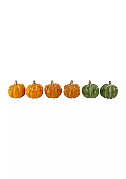 Gordon Companies Set of 6 Boxed Orange and Green Pumpkin Thanksgiving Decorations 4 Gordon Companies Set of 6 Boxed Orange and Green Pumpkin Thanksgiving Decorations - Image 2