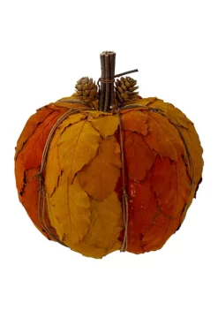 Gordon Companies 7.5 inch Orange and Brown Fall Harvest Tabletop Pumpkin
