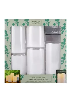 Bazaar Mikasa Set of 5 Waterproof LED Plasic Pillars