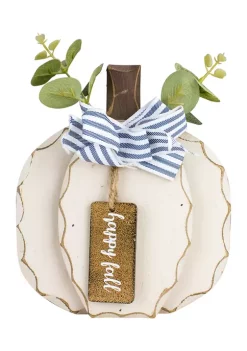 Gordon Companies 9 inch Beige Happy Fall Wooden Pumpkin Fall Harvest Decoration -Bazaar stoe Belk 602