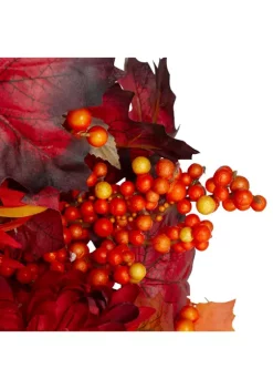 Gordon Companies Leaves and Flowers Fall Harvest Wreath - 24- inch Unlit -Bazaar stoe Belk 640