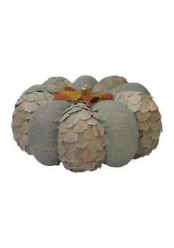 Gordon Companies 10 inch Green and Brown Autumn Harvest Tabletop Pumpkin