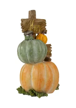 Gordon Companies 12.5 inch Orange and Green Pumpkin inchHappy Thanksgiving inch Table Top Sign -Bazaar stoe Belk 654