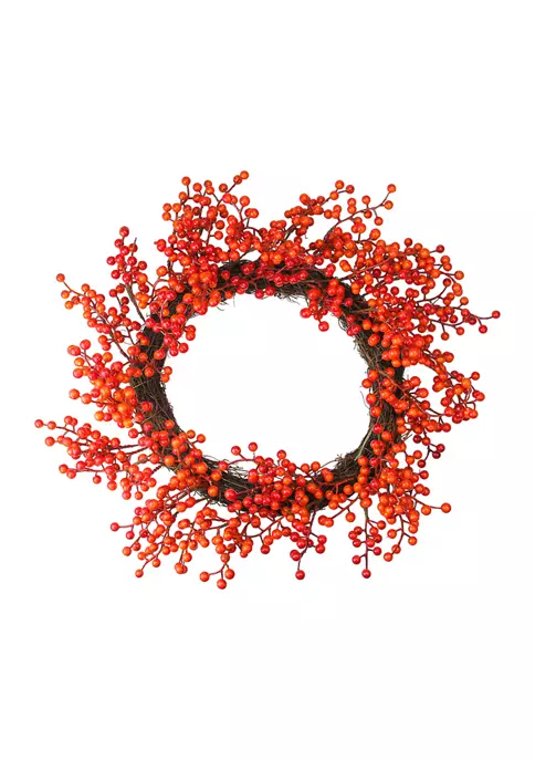 Gordon Companies Red and Orange Artificial Berry Artificial Thanksgiving Wreath - 18- inch Unlit 3 Gordon Companies Red and Orange Artificial Berry Artificial Thanksgiving Wreath - 18- inch Unlit