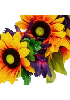 Gordon Companies Sunflower and Mum Twig Autumn Artificial Floral Wreath 20- inch -Bazaar stoe Belk 684