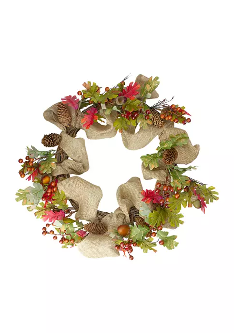 Gordon Companies Berry and Pine Cones Artificial Thanksgiving Wreath - 18- inch Unlit 3 Gordon Companies Berry and Pine Cones Artificial Thanksgiving Wreath - 18- inch Unlit