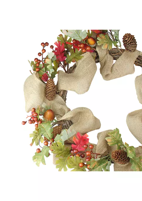 Gordon Companies Berry and Pine Cones Artificial Thanksgiving Wreath - 18- inch Unlit 4 Gordon Companies Berry and Pine Cones Artificial Thanksgiving Wreath - 18- inch Unlit - Image 2