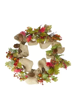 Gordon Companies Berry and Pine Cones Artificial Thanksgiving Wreath - 18- inch Unlit 7 Gordon Companies Berry and Pine Cones Artificial Thanksgiving Wreath - 18- inch Unlit -Bazaar stoe Belk 708