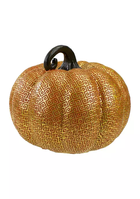 Gordon Companies 7.5 inch Gold and Orange Textured Pumpkin Fall Decoration 6 Gordon Companies 7.5 inch Gold and Orange Textured Pumpkin Fall Decoration - Image 4