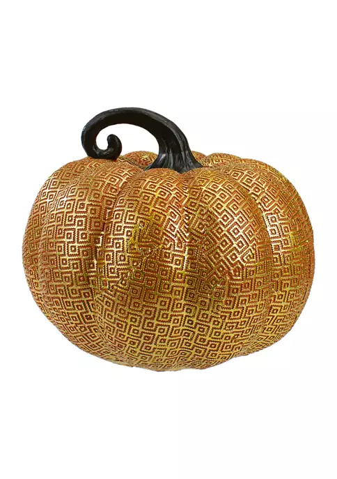 Gordon Companies 7.5 inch Gold and Orange Textured Pumpkin Fall Decoration 7 Gordon Companies 7.5 inch Gold and Orange Textured Pumpkin Fall Decoration - Image 5