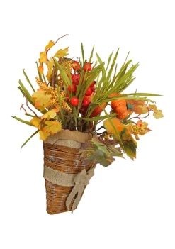 Gordon Companies 18 inch Artificial Fall Harvest with Bow Wall Basket 6 Gordon Companies 18 inch Artificial Fall Harvest with Bow Wall Basket -Bazaar stoe Belk 729