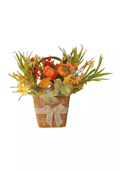 Gordon Companies 18 inch Artificial Fall Harvest with Bow Wall Basket 5 Gordon Companies 18 inch Artificial Fall Harvest with Bow Wall Basket - Image 3