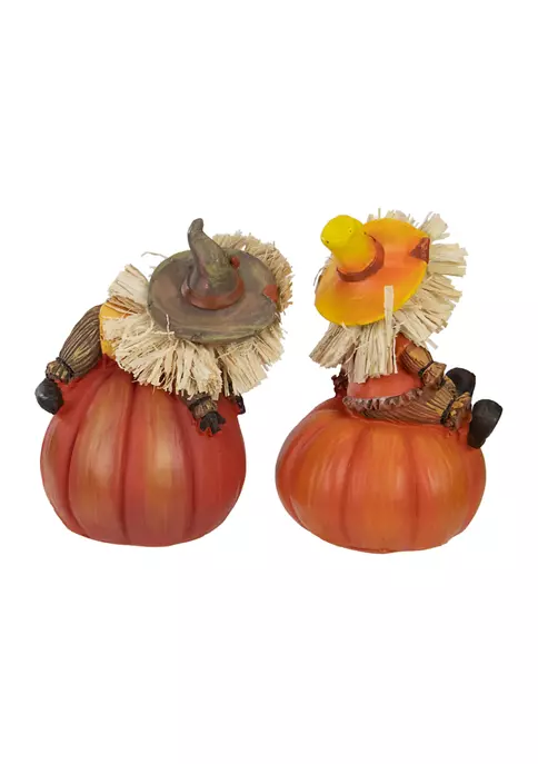 Gordon Companies Set of 2 Scarecrow on a Pumpkin Thanksgiving Table Figures 7 Gordon Companies Set of 2 Scarecrow on a Pumpkin Thanksgiving Table Figures - Image 5