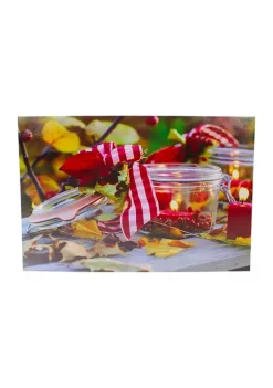 Gordon Companies LED Lighted Fall Candle with Berries Canvas Wall Art 23.5 inch x 15.75 inch -Bazaar stoe Belk 750