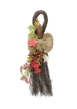 Gordon Companies 24 inch Autumn Oak Leaves Acorns and Berries Thanksgiving Harvest Artificial Teardrop Swag - Unlit