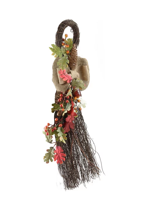 Gordon Companies 24 inch Autumn Oak Leaves Acorns and Berries Thanksgiving Harvest Artificial Teardrop Swag - Unlit 3 Gordon Companies 24 inch Autumn Oak Leaves Acorns and Berries Thanksgiving Harvest Artificial Teardrop Swag - Unlit - Image 2