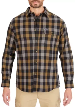 Smith's Workwear Plaid Pocket Flannel Button-Up Shirt 17 Smith's Workwear Plaid Pocket Flannel Button-Up Shirt -Bazaar stoe Belk 813
