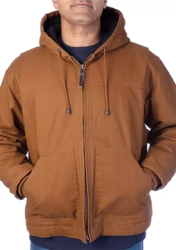 Smith's Workwear Cotton Canvas Tricot Quilt Lined Hooded Work Jacket