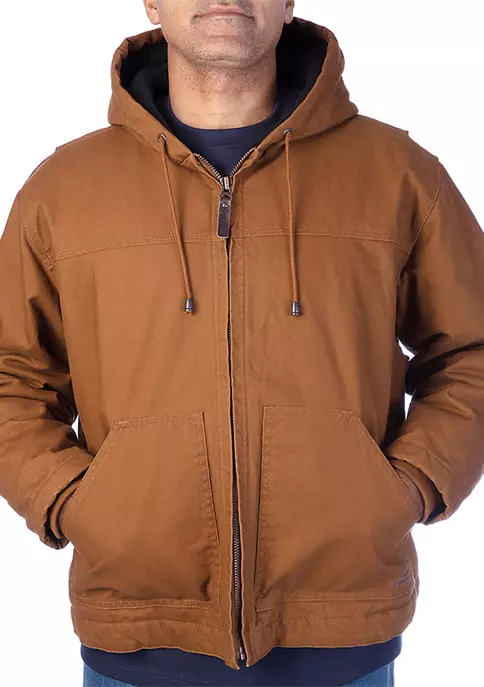 Smith's Workwear Cotton Canvas Tricot Quilt Lined Hooded Work Jacket 3 Smith's Workwear Cotton Canvas Tricot Quilt Lined Hooded Work Jacket