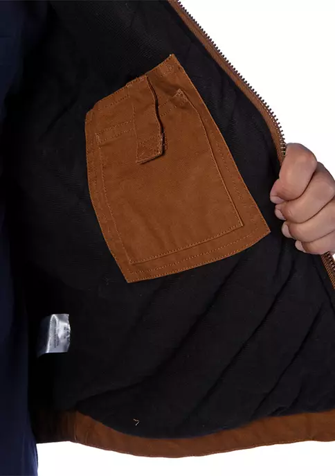 Smith's Workwear Cotton Canvas Tricot Quilt Lined Hooded Work Jacket 4 Smith's Workwear Cotton Canvas Tricot Quilt Lined Hooded Work Jacket - Image 2