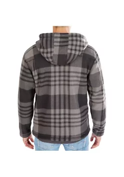 Smith's Workwear Butter-Sherpa Lined Plaid Polar Fleece Full Zip Hooded Jacket 11 Smith's Workwear Butter-Sherpa Lined Plaid Polar Fleece Full Zip Hooded Jacket -Bazaar stoe Belk 827