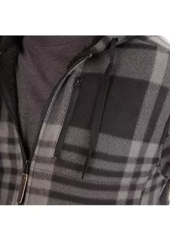 Smith's Workwear Butter-Sherpa Lined Plaid Polar Fleece Full Zip Hooded Jacket 12 Smith's Workwear Butter-Sherpa Lined Plaid Polar Fleece Full Zip Hooded Jacket -Bazaar stoe Belk 828