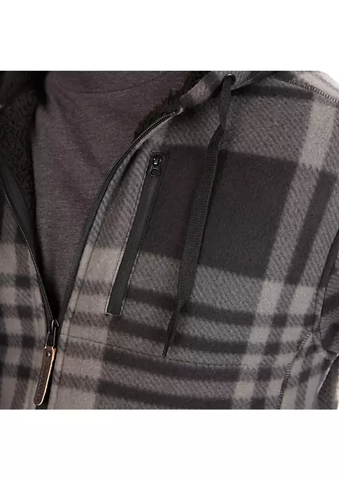 Smith's Workwear Butter-Sherpa Lined Plaid Polar Fleece Full Zip Hooded Jacket 6 Smith's Workwear Butter-Sherpa Lined Plaid Polar Fleece Full Zip Hooded Jacket - Image 4