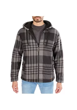 Smith's Workwear Butter-Sherpa Lined Plaid Polar Fleece Full Zip Hooded Jacket 14 Smith's Workwear Butter-Sherpa Lined Plaid Polar Fleece Full Zip Hooded Jacket -Bazaar stoe Belk 830