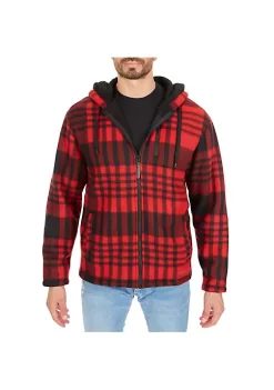 Smith's Workwear Butter-Sherpa Lined Plaid Polar Fleece Full Zip Hooded Jacket 15 Smith's Workwear Butter-Sherpa Lined Plaid Polar Fleece Full Zip Hooded Jacket -Bazaar stoe Belk 831