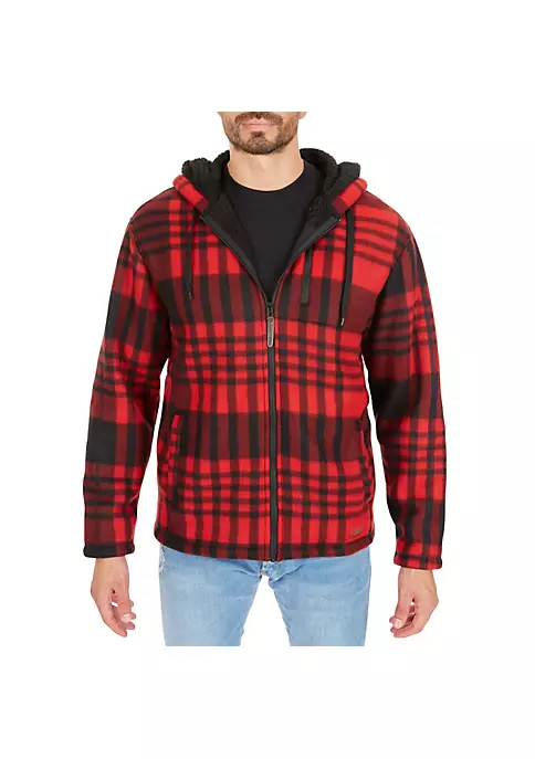Smith's Workwear Butter-Sherpa Lined Plaid Polar Fleece Full Zip Hooded Jacket 9 Smith's Workwear Butter-Sherpa Lined Plaid Polar Fleece Full Zip Hooded Jacket - Image 7