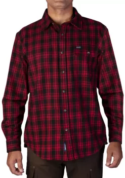 Smith's Workwear Plaid Pocket Flannel Button-Up Shirt -Bazaar stoe Belk 840