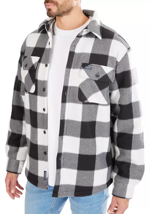 Smith's Workwear Sherpa-Lined Plaid Fleece Shirt Jacket 4 Smith's Workwear Sherpa-Lined Plaid Fleece Shirt Jacket - Image 2