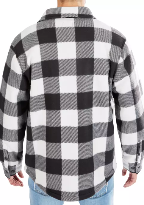 Smith's Workwear Sherpa-Lined Plaid Fleece Shirt Jacket 5 Smith's Workwear Sherpa-Lined Plaid Fleece Shirt Jacket - Image 3