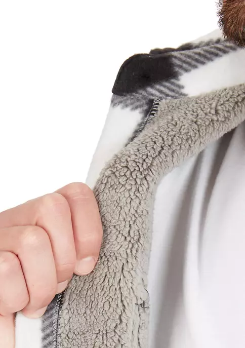 Smith's Workwear Sherpa-Lined Plaid Fleece Shirt Jacket 7 Smith's Workwear Sherpa-Lined Plaid Fleece Shirt Jacket - Image 5