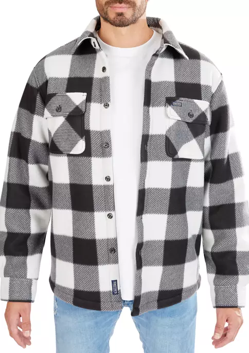 Smith's Workwear Sherpa-Lined Plaid Fleece Shirt Jacket 8 Smith's Workwear Sherpa-Lined Plaid Fleece Shirt Jacket - Image 6