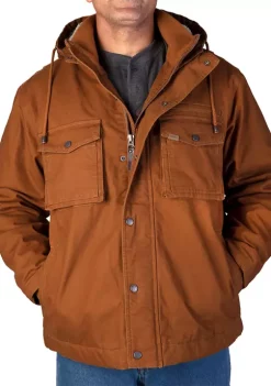 Smith's Workwear Sherpa Lined Duck Canvas Hooded Work Jacket