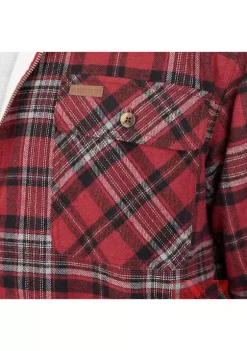 Smith's Workwear Zip-Front Sherpa-Lined Flannel Shirt Jacket -Bazaar stoe Belk 884