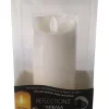 Bazaar 3 in x 6 in White Classic Realistic LED Wax Pillar Candle -Bazaar stoe Belk 9