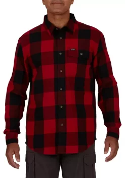 Smith's Workwear Buffalo Pocket Flannel Button-Up Shirt -Bazaar stoe Belk 921
