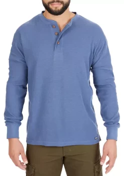 Smith's Workwear Extended Tail Mini-Thermal Knit Henley Pullover with Gusset