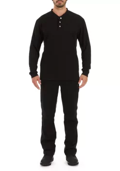 Smith's Workwear Sherpa Bonded Thermal Henley Pullover -Bazaar stoe Belk 955