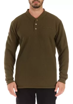 Smith's Workwear Sherpa Bonded Thermal Henley Pullover -Bazaar stoe Belk 958